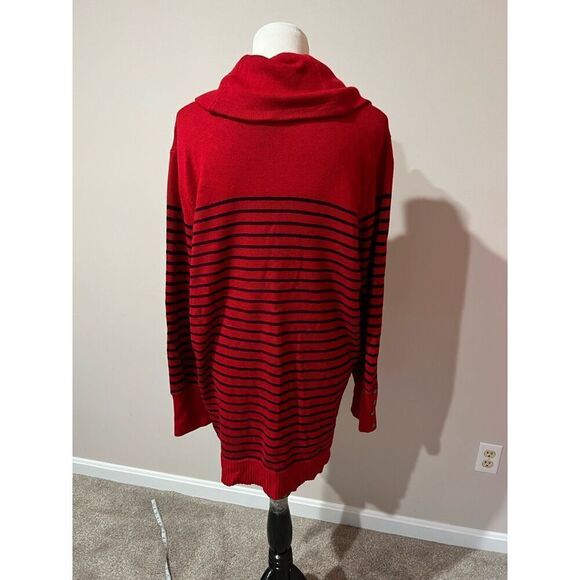 Lauren Ralph Lauren women red striped sweater long sleeve plus size 2X - Picture 4 of 8